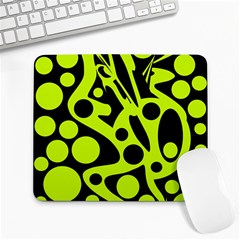 Green And Black Abstract Art Large Mousepads by Valentinaart