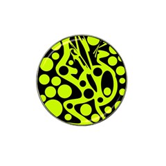 Green And Black Abstract Art Hat Clip Ball Marker by Valentinaart