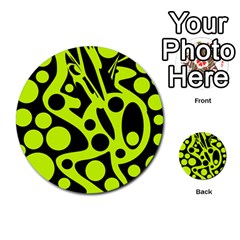 Green And Black Abstract Art Multi-purpose Cards (round) 