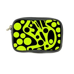 Green And Black Abstract Art Coin Purse by Valentinaart