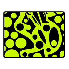 Green And Black Abstract Art Fleece Blanket (small) by Valentinaart