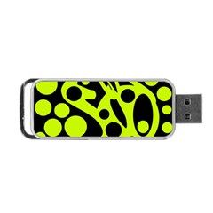 Green And Black Abstract Art Portable Usb Flash (one Side) by Valentinaart