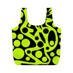 Green and black abstract art Full Print Recycle Bags (M)  Front