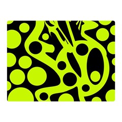 Green And Black Abstract Art Double Sided Flano Blanket (mini)  by Valentinaart