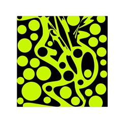 Green And Black Abstract Art Small Satin Scarf (square) by Valentinaart