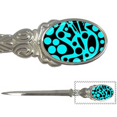 Cyan and black abstract decor Letter Openers