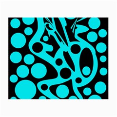 Cyan and black abstract decor Small Glasses Cloth (2-Side)