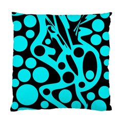 Cyan And Black Abstract Decor Standard Cushion Case (two Sides) by Valentinaart