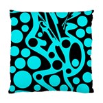 Cyan and black abstract decor Standard Cushion Case (Two Sides) Back