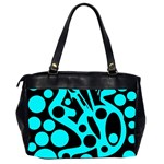 Cyan and black abstract decor Office Handbags (2 Sides)  Back