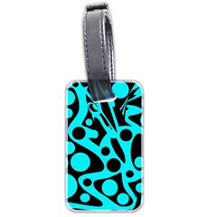 Cyan and black abstract decor Luggage Tags (Two Sides)