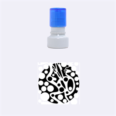 Cyan and black abstract decor Rubber Round Stamps (Small)