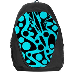 Cyan and black abstract decor Backpack Bag