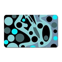 Cyan Blue Abstract Art Magnet (rectangular) by Valentinaart