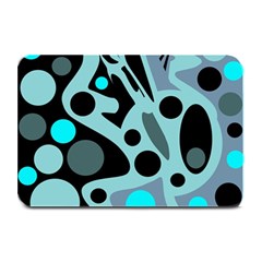 Cyan Blue Abstract Art Plate Mats by Valentinaart