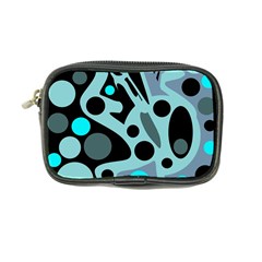 Cyan Blue Abstract Art Coin Purse by Valentinaart