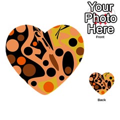 Orange Abstract Decor Multi-purpose Cards (heart)  by Valentinaart