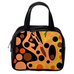 Orange Abstract Decor Classic Handbags (one Side) by Valentinaart