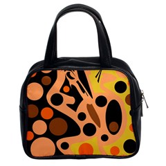 Orange Abstract Decor Classic Handbags (2 Sides) by Valentinaart