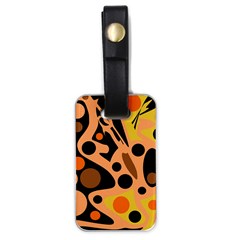 Orange Abstract Decor Luggage Tags (one Side)  by Valentinaart