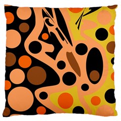 Orange Abstract Decor Large Cushion Case (two Sides) by Valentinaart