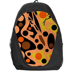 Orange Abstract Decor Backpack Bag by Valentinaart