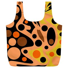 Orange Abstract Decor Full Print Recycle Bags (l)  by Valentinaart