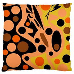 Orange Abstract Decor Standard Flano Cushion Case (one Side) by Valentinaart