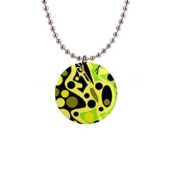 Green Abstract Art Button Necklaces by Valentinaart