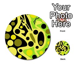 Green Abstract Art Multi-purpose Cards (round) 