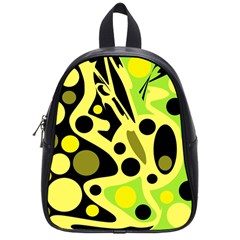 Green Abstract Art School Bags (small)  by Valentinaart