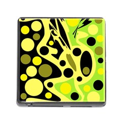 Green Abstract Art Memory Card Reader (square) by Valentinaart