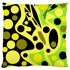 Green Abstract Art Standard Flano Cushion Case (one Side) by Valentinaart