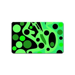 Green Abstract Decor Magnet (name Card) by Valentinaart