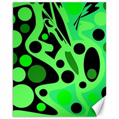 Green Abstract Decor Canvas 11  X 14   by Valentinaart