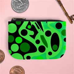 Green Abstract Decor Mini Coin Purses by Valentinaart