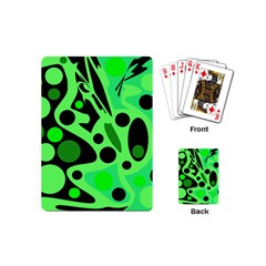 Green Abstract Decor Playing Cards (mini)  by Valentinaart