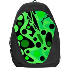 Green Abstract Decor Backpack Bag by Valentinaart