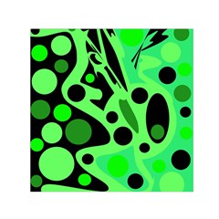 Green Abstract Decor Small Satin Scarf (square) by Valentinaart