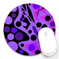 Purple Abstract Decor Round Mousepads by Valentinaart