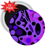 Purple abstract decor 3  Magnets (10 pack)  Front