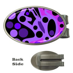 Purple Abstract Decor Money Clips (oval)  by Valentinaart