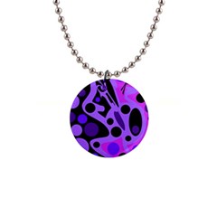 Purple Abstract Decor Button Necklaces by Valentinaart