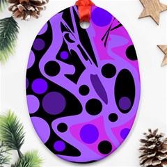 Purple Abstract Decor Oval Ornament (two Sides) by Valentinaart