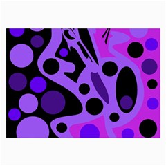 Purple Abstract Decor Large Glasses Cloth (2-side) by Valentinaart