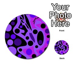 Purple Abstract Decor Multi-purpose Cards (round)  by Valentinaart