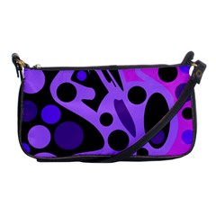 Purple Abstract Decor Shoulder Clutch Bags by Valentinaart