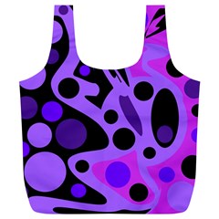 Purple Abstract Decor Full Print Recycle Bags (l)  by Valentinaart