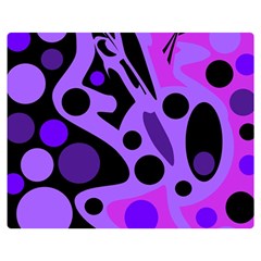 Purple Abstract Decor Double Sided Flano Blanket (medium)  by Valentinaart