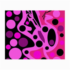 Pink Abstract Decor Small Glasses Cloth (2-side) by Valentinaart